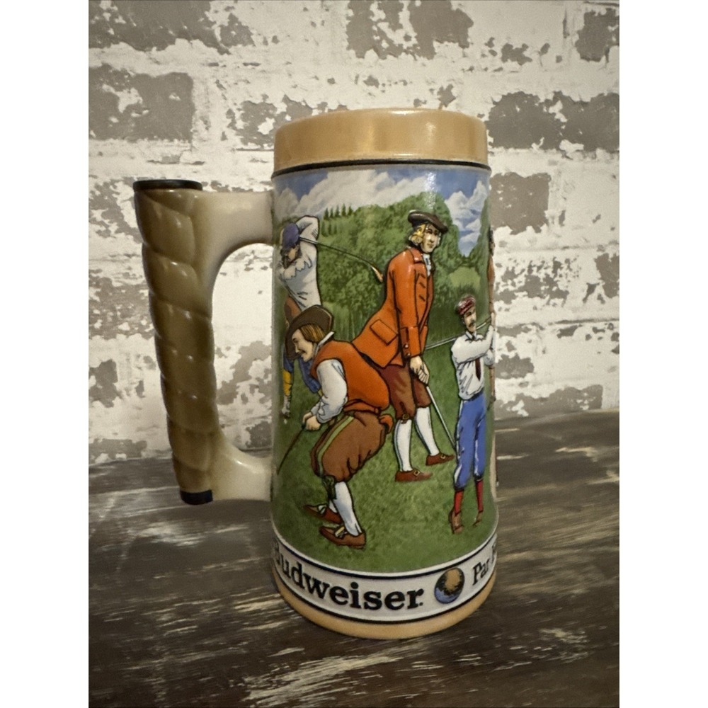 BUDWEISER Anheuser-Busch "Par For The Course" Commemorative Golf Beer Stein 1992
